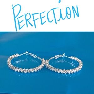 White Gold Filled Hoops with Austrian Crystals